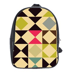 Rhombus And Triangles Pattern School Bag (xl)