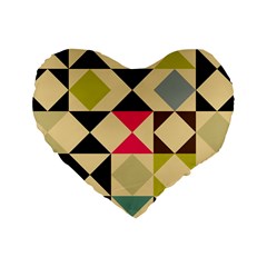 Rhombus And Triangles Pattern Standard 16  Premium Heart Shape Cushion 