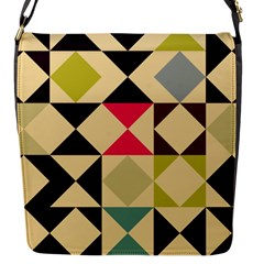 Rhombus And Triangles Pattern Flap Closure Messenger Bag (s)