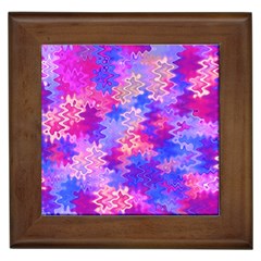 Pink And Purple Marble Waves Framed Tiles by KirstenStar