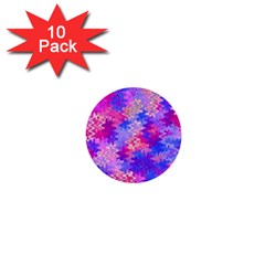 Pink And Purple Marble Waves 1  Mini Buttons (10 Pack) 