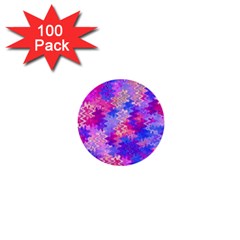 Pink And Purple Marble Waves 1  Mini Buttons (100 Pack) 