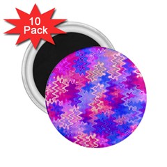 Pink And Purple Marble Waves 2 25  Magnets (10 Pack) 