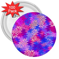 Pink And Purple Marble Waves 3  Buttons (100 Pack) 