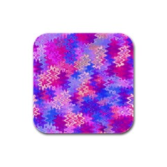 Pink And Purple Marble Waves Rubber Square Coaster (4 Pack) 