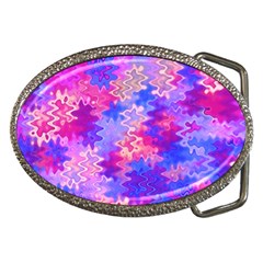 Pink And Purple Marble Waves Belt Buckles