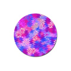 Pink And Purple Marble Waves Magnet 3  (round)