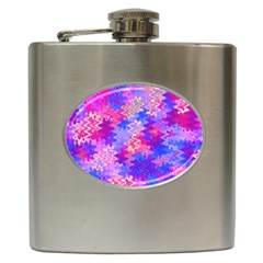 Pink And Purple Marble Waves Hip Flask (6 Oz)