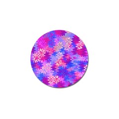 Pink And Purple Marble Waves Golf Ball Marker