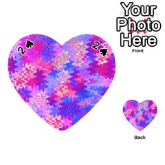 Pink And Purple Marble Waves Playing Cards 54 (heart) 