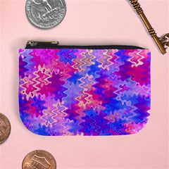 Pink And Purple Marble Waves Mini Coin Purses by KirstenStar