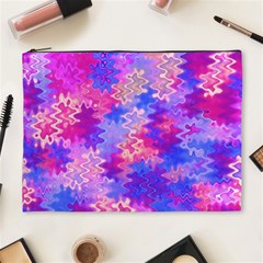 Pink And Purple Marble Waves Cosmetic Bag (xl)