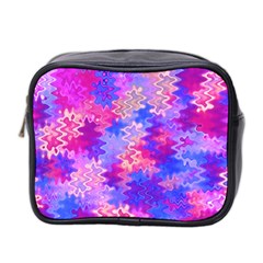 Pink And Purple Marble Waves Mini Toiletries Bag 2-side