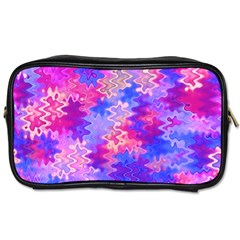 Pink And Purple Marble Waves Toiletries Bags by KirstenStar