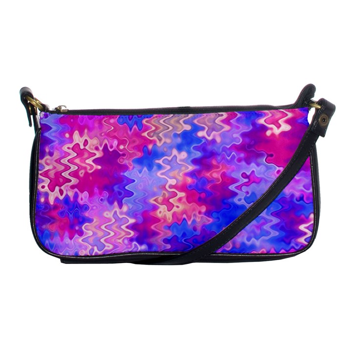 Pink and Purple Marble Waves Shoulder Clutch Bags