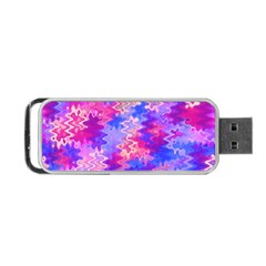 Pink And Purple Marble Waves Portable Usb Flash (two Sides)