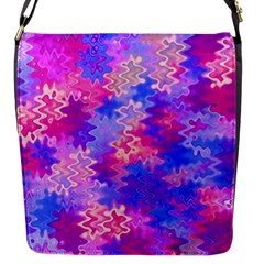 Pink And Purple Marble Waves Flap Messenger Bag (s)