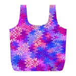 Pink and Purple Marble Waves Full Print Recycle Bags (L)  Front