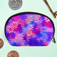 Pink And Purple Marble Waves Accessory Pouches (large) 