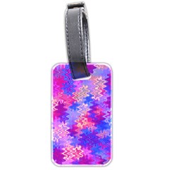 Pink And Purple Marble Waves Luggage Tags (two Sides)