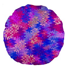 Pink And Purple Marble Waves Large 18  Premium Round Cushions