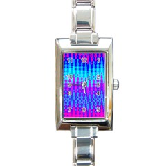 Melting Blues And Pinks Rectangle Italian Charm Watches