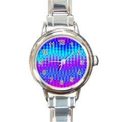 Melting Blues And Pinks Round Italian Charm Watches