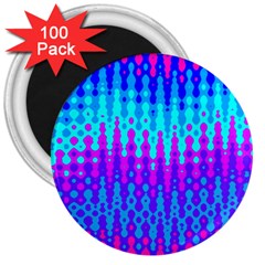 Melting Blues And Pinks 3  Magnets (100 Pack)