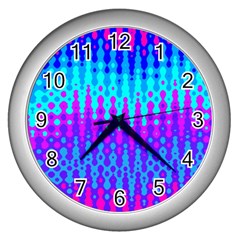 Melting Blues And Pinks Wall Clocks (silver) 