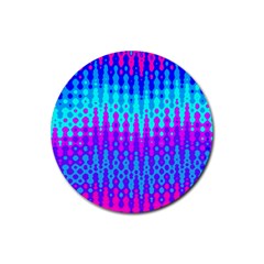 Melting Blues And Pinks Rubber Coaster (round) 