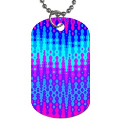 Melting Blues And Pinks Dog Tag (one Side)