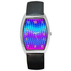 Melting Blues And Pinks Barrel Metal Watches