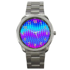 Melting Blues And Pinks Sport Metal Watches