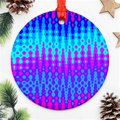 Melting Blues And Pinks Round Ornament (two Sides) 