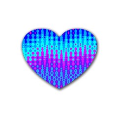 Melting Blues And Pinks Rubber Coaster (heart) 