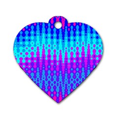 Melting Blues And Pinks Dog Tag Heart (one Side)