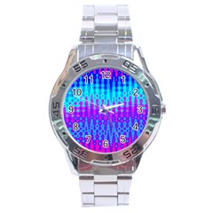 Melting Blues And Pinks Stainless Steel Men s Watch