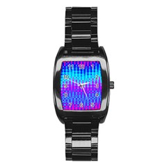 Melting Blues And Pinks Stainless Steel Barrel Watch by KirstenStar