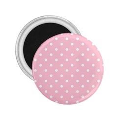 Pink Polka Dots 2 25  Magnets by LokisStuffnMore