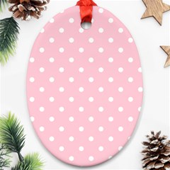 Pink Polka Dots Ornament (oval) 