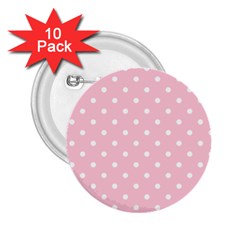 Pink Polka Dots 2 25  Buttons (10 Pack) 