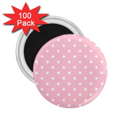 Pink Polka Dots 2 25  Magnets (100 Pack) 