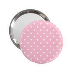 Pink Polka Dots 2 25  Handbag Mirrors