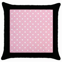 Pink Polka Dots Throw Pillow Cases (black)