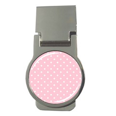 Pink Polka Dots Money Clips (round)  by LokisStuffnMore