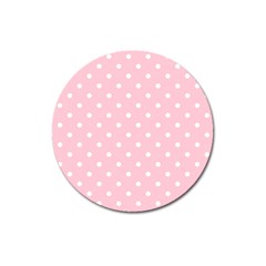 Pink Polka Dots Magnet 3  (round) by LokisStuffnMore