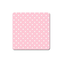 Pink Polka Dots Square Magnet by LokisStuffnMore