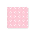 Pink Polka Dots Square Magnet Front