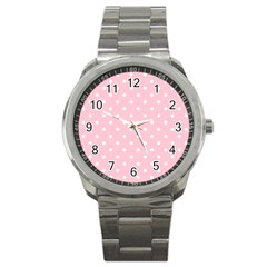 Pink Polka Dots Sport Metal Watches