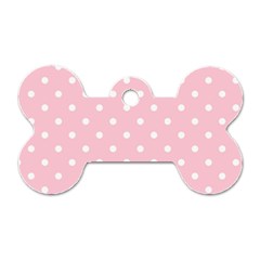 Pink Polka Dots Dog Tag Bone (two Sides) by LokisStuffnMore